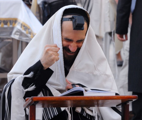 Man Praying Selichot at the Western Wall Jewish man-Selichot-Western Wall