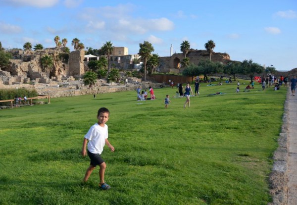 An Israeli boy playing in Caesarea Park Israeli boy-playing-Caesarea Park