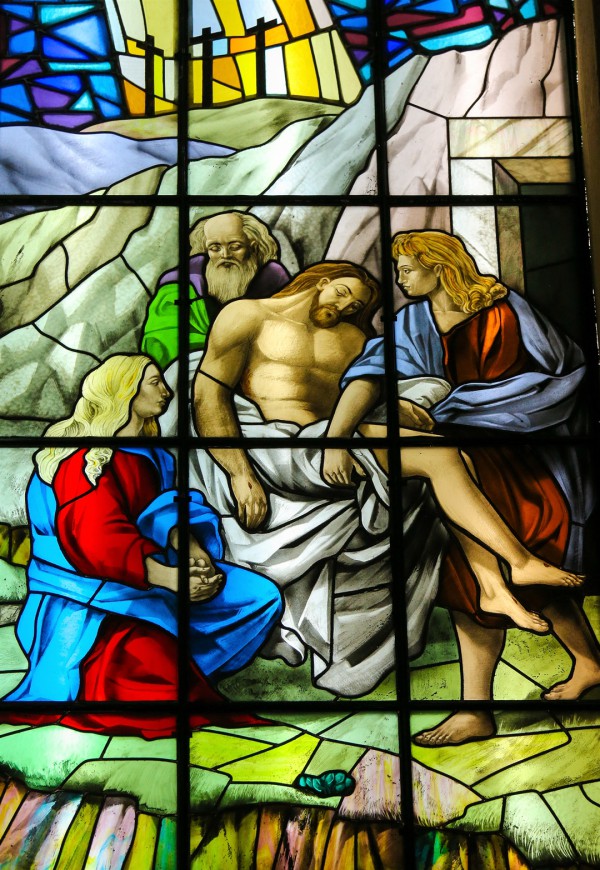 tained-glass-window-Yeshua's-burial Jesus, stained glass, burial, death, resurrection
